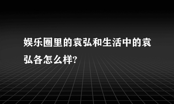 娱乐圈里的袁弘和生活中的袁弘各怎么样?