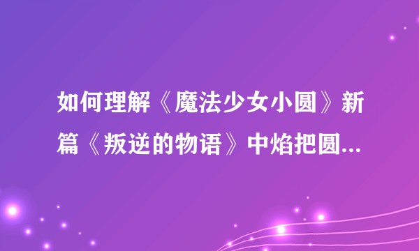 如何理解《魔法少女小圆》新篇《叛逆的物语》中焰把圆环之理分裂？