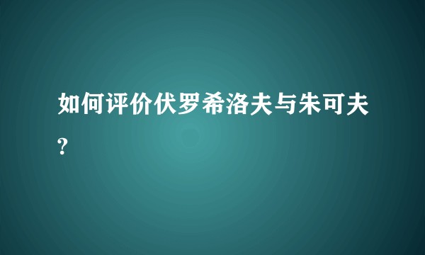 如何评价伏罗希洛夫与朱可夫?