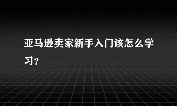 亚马逊卖家新手入门该怎么学习？