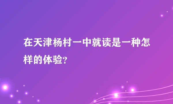 在天津杨村一中就读是一种怎样的体验？