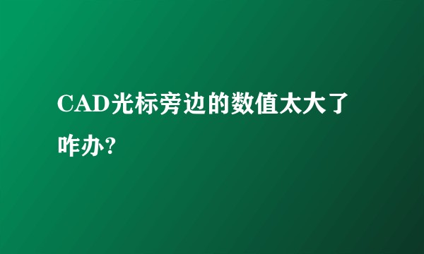 CAD光标旁边的数值太大了咋办?