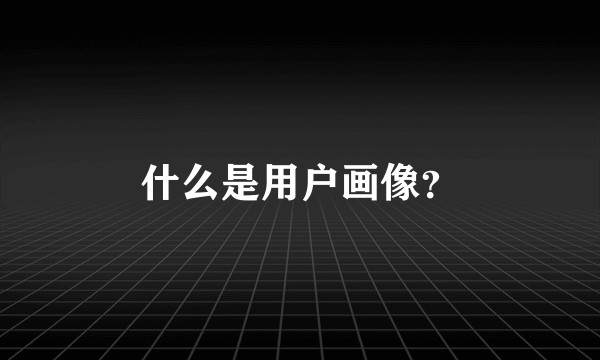什么是用户画像?