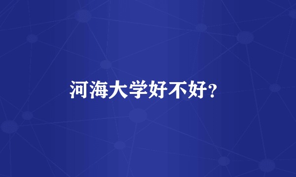 河海大学好不好？