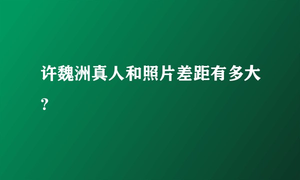 许魏洲真人和照片差距有多大？