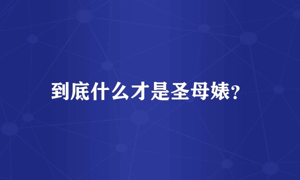 到底什么才是圣母婊？