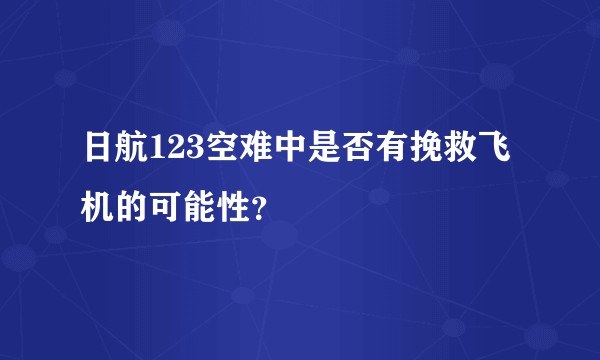 日航123空难中是否有挽救飞机的可能性？