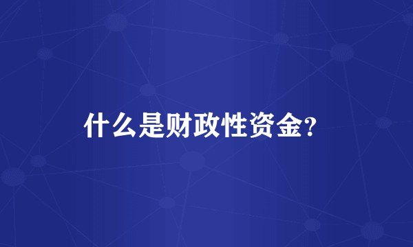 什么是财政性资金？
