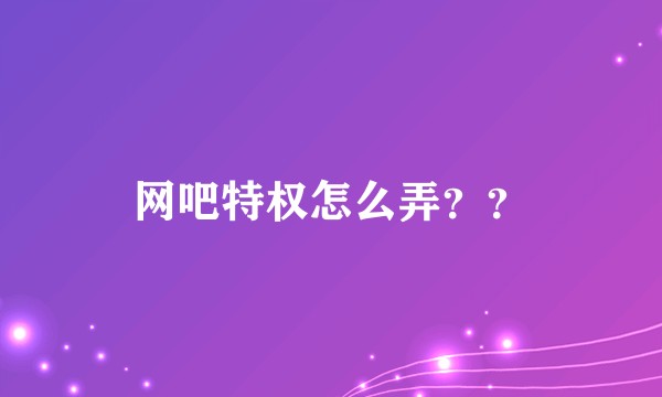 网吧特权怎么弄??