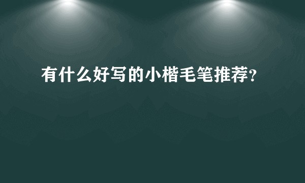 有什么好写的小楷毛笔推荐？