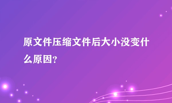 原文件压缩文件后大小没变什么原因?