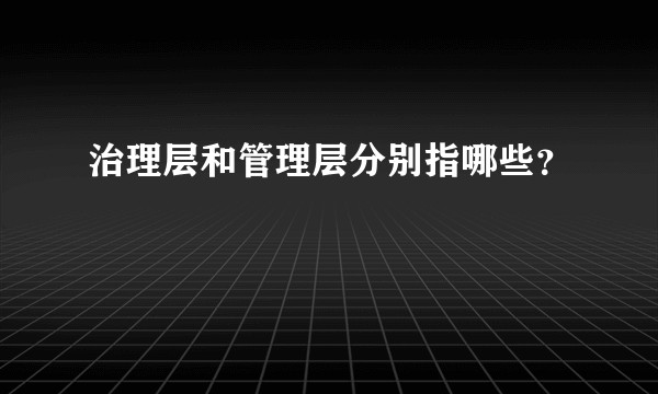 治理层和管理层分别指哪些？