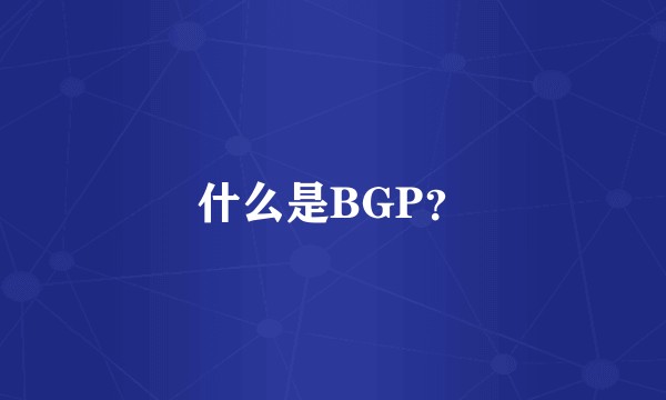 什么是BGP?