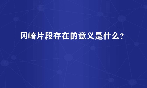冈崎片段存在的意义是什么？