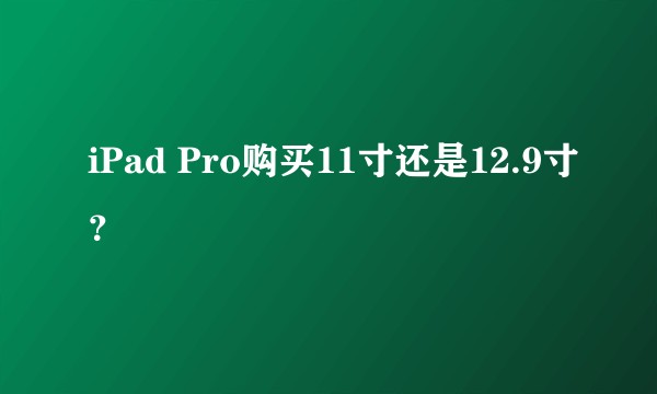 iPad Pro购买11寸还是12.9寸？