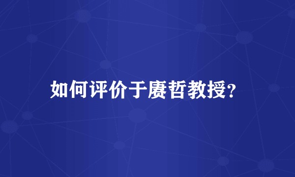 如何评价于赓哲教授？