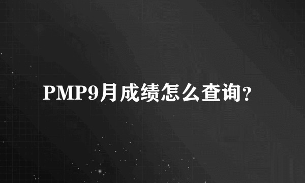 PMP9月成绩怎么查询？