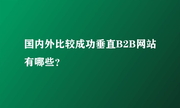 国内外比较成功垂直B2B网站有哪些？