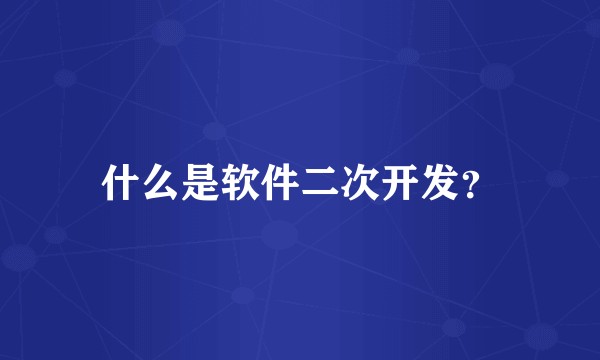 什么是软件二次开发？