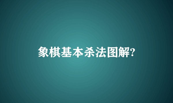 象棋基本杀法图解?