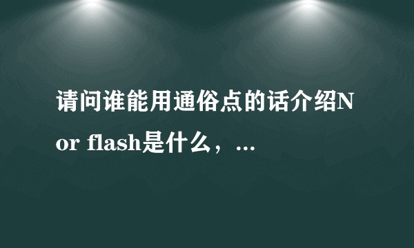 请问谁能用通俗点的话介绍Nor flash是什么,平常生活中有什么具体领域用到了这个技术?