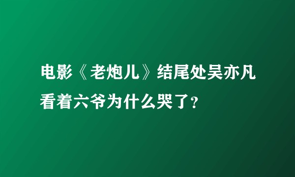 电影《老炮儿》结尾处吴亦凡看着六爷为什么哭了？