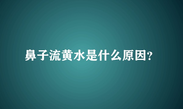 鼻子流黄水是什么原因?