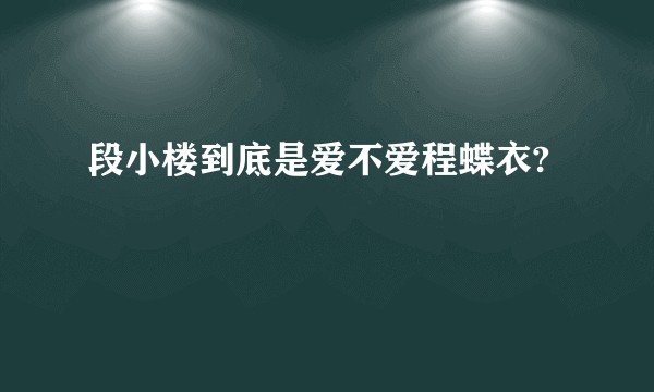 段小楼到底是爱不爱程蝶衣?