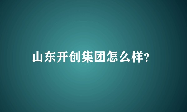 山东开创集团怎么样？