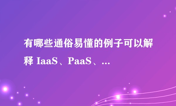 有哪些通俗易懂的例子可以解释 IaaS、PaaS、SaaS 的区别?