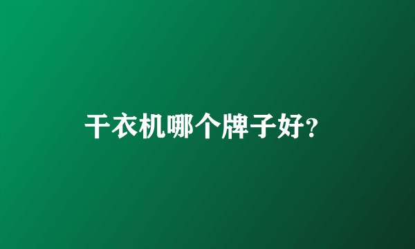 干衣机哪个牌子好？