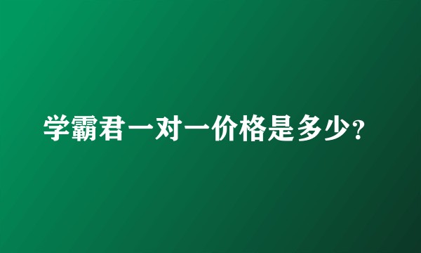 学霸君一对一价格是多少?