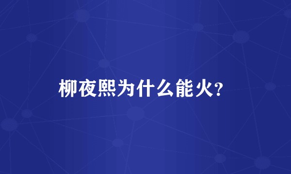 柳夜熙为什么能火？
