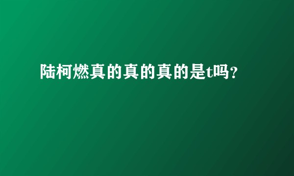 陆柯燃真的真的真的是t吗？