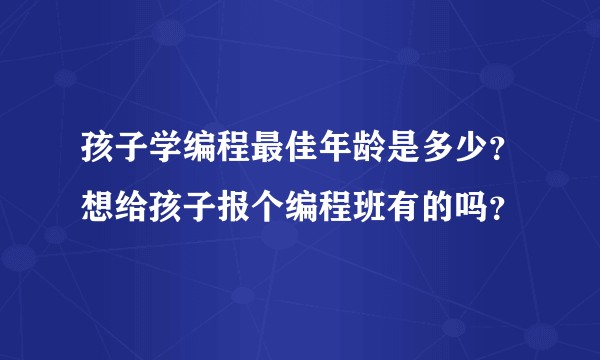 孩子学编程最佳年龄是多少?想给孩子报个编程班有的吗?