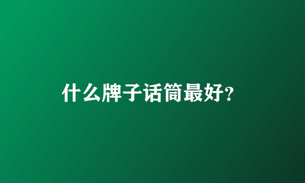 什么牌子话筒最好?