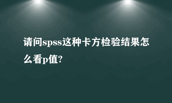请问spss这种卡方检验结果怎么看p值?