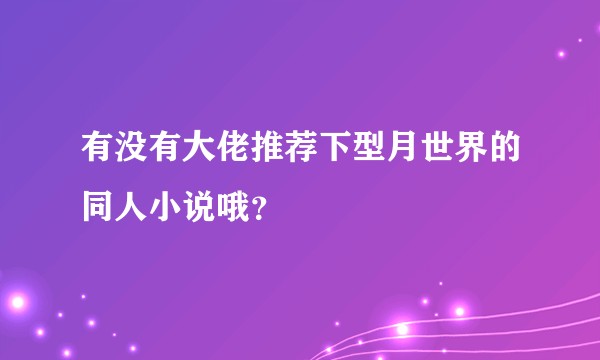 有没有大佬推荐下型月世界的同人小说哦？