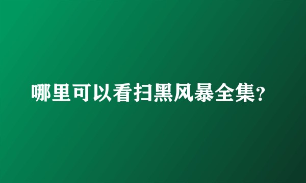 哪里可以看扫黑风暴全集？