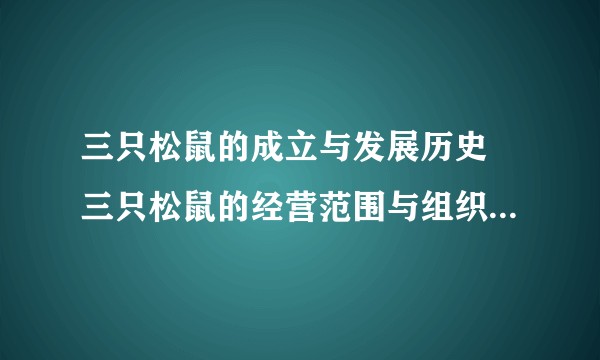 三只松鼠的成立与发展历史 三只松鼠的经营范围与组织结构 三只松鼠的电子商务战略定位？