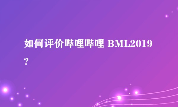 如何评价哔哩哔哩 BML2019 ?