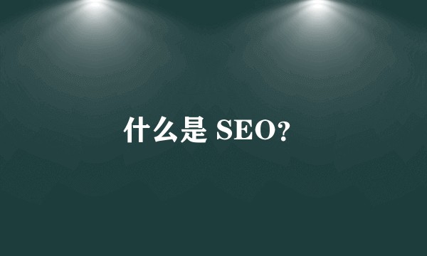什么是 SEO？