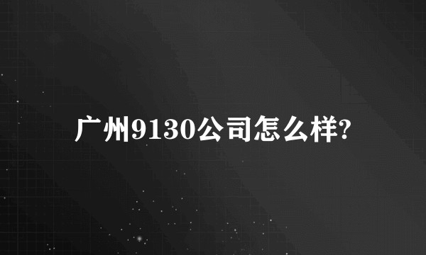广州9130公司怎么样?