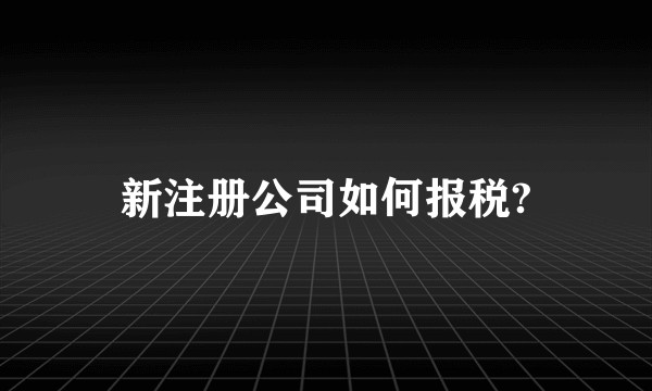 新注册公司如何报税?
