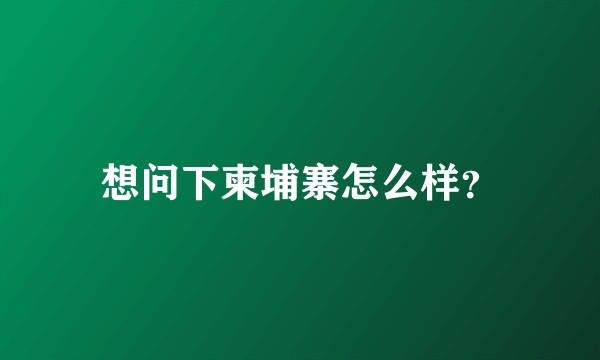 想问下柬埔寨怎么样？