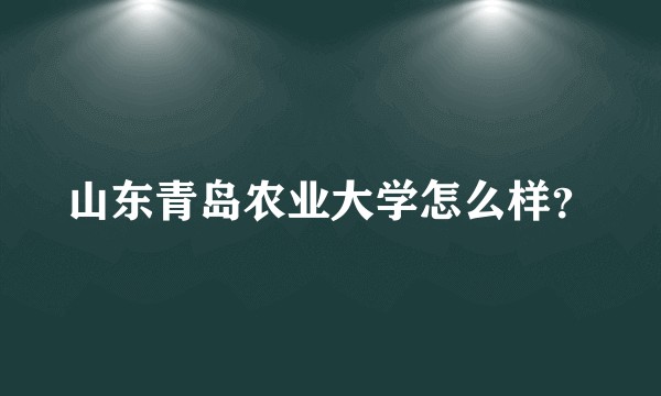 山东青岛农业大学怎么样？