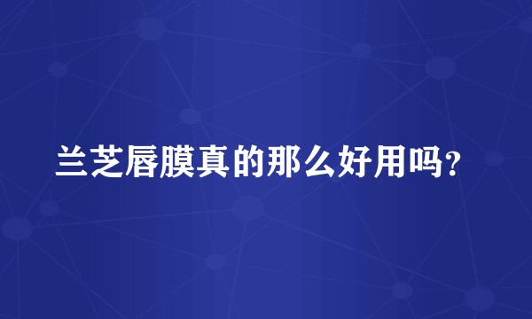 兰芝唇膜真的那么好用吗?