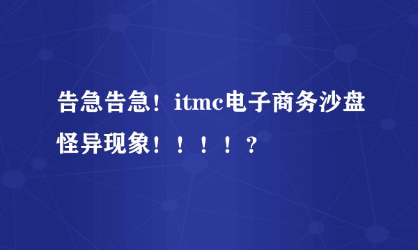 告急告急！itmc电子商务沙盘怪异现象！！！！？