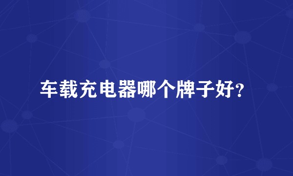 车载充电器哪个牌子好？