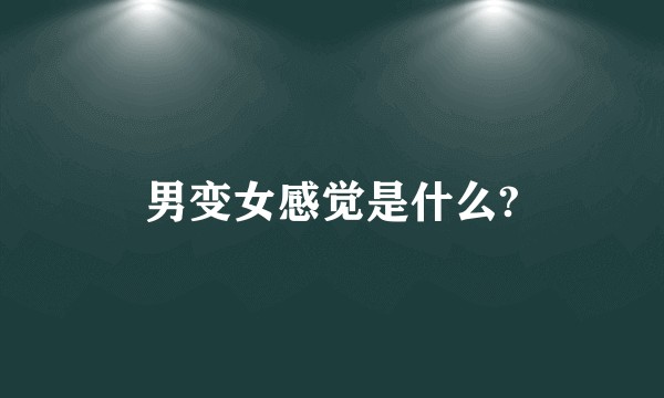 男变女感觉是什么?